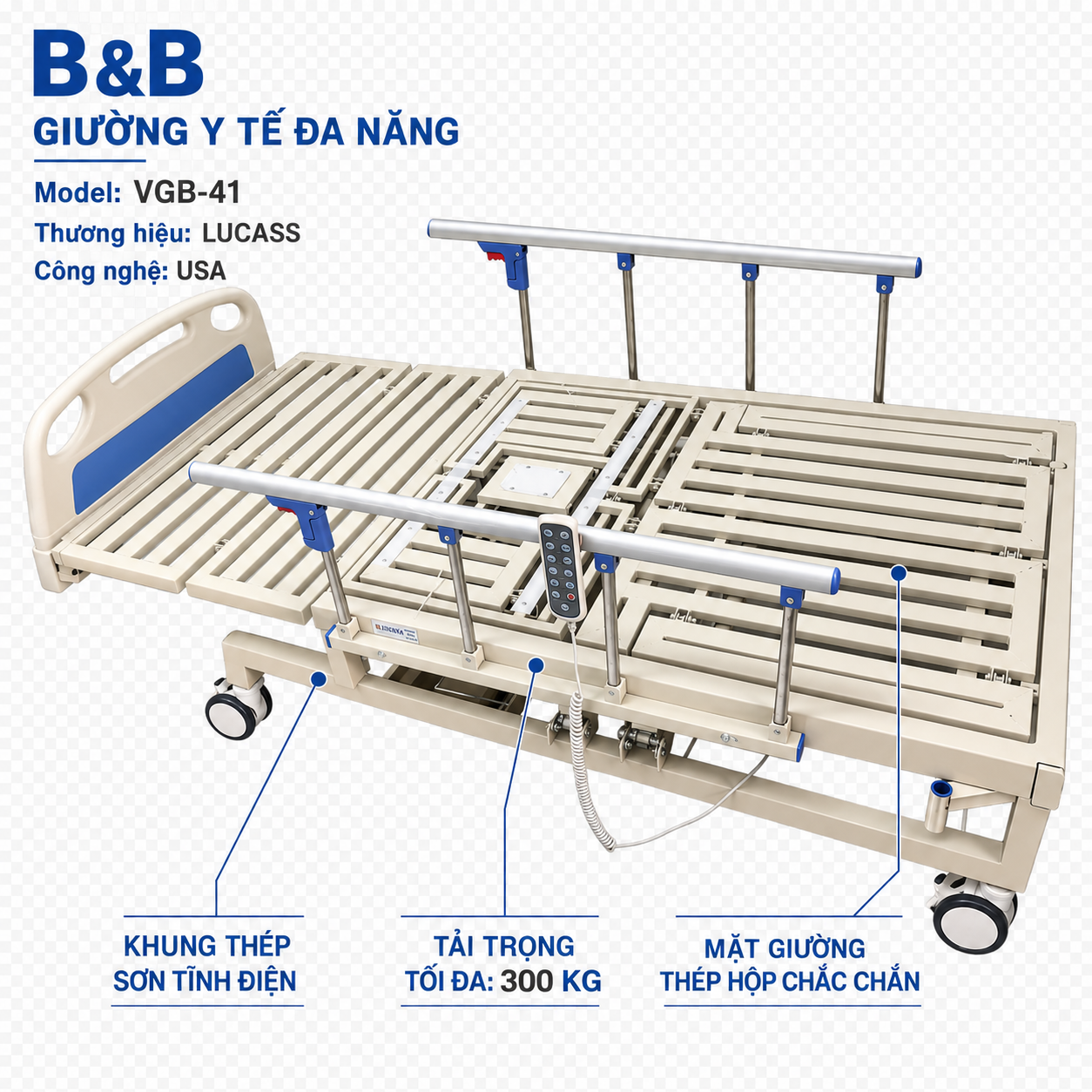Khung sường giường lucass VGB-41 nhập khẩu